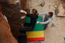 Bouldering in Hueco Tanks on 03/10/2019 with Blue Lizard Climbing and Yoga

Filename: SRM_20190310_1359410.jpg
Aperture: f/5.0
Shutter Speed: 1/250
Body: Canon EOS-1D Mark II
Lens: Canon EF 16-35mm f/2.8 L