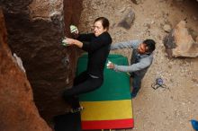 Bouldering in Hueco Tanks on 03/10/2019 with Blue Lizard Climbing and Yoga

Filename: SRM_20190310_1359470.jpg
Aperture: f/5.0
Shutter Speed: 1/250
Body: Canon EOS-1D Mark II
Lens: Canon EF 16-35mm f/2.8 L