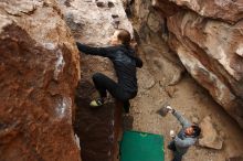 Bouldering in Hueco Tanks on 03/10/2019 with Blue Lizard Climbing and Yoga

Filename: SRM_20190310_1401180.jpg
Aperture: f/5.0
Shutter Speed: 1/250
Body: Canon EOS-1D Mark II
Lens: Canon EF 16-35mm f/2.8 L
