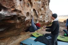 Bouldering in Hueco Tanks on 03/15/2019 with Blue Lizard Climbing and Yoga

Filename: SRM_20190315_0856440.jpg
Aperture: f/5.6
Shutter Speed: 1/250
Body: Canon EOS-1D Mark II
Lens: Canon EF 16-35mm f/2.8 L