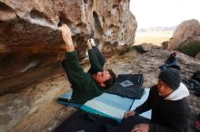 Bouldering in Hueco Tanks on 03/15/2019 with Blue Lizard Climbing and Yoga

Filename: SRM_20190315_0902460.jpg
Aperture: f/5.6
Shutter Speed: 1/160
Body: Canon EOS-1D Mark II
Lens: Canon EF 16-35mm f/2.8 L