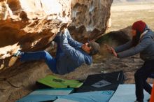 Bouldering in Hueco Tanks on 03/15/2019 with Blue Lizard Climbing and Yoga

Filename: SRM_20190315_0907410.jpg
Aperture: f/2.8
Shutter Speed: 1/320
Body: Canon EOS-1D Mark II
Lens: Canon EF 50mm f/1.8 II
