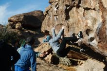 Bouldering in Hueco Tanks on 03/15/2019 with Blue Lizard Climbing and Yoga

Filename: SRM_20190315_0913180.jpg
Aperture: f/2.8
Shutter Speed: 1/3200
Body: Canon EOS-1D Mark II
Lens: Canon EF 50mm f/1.8 II