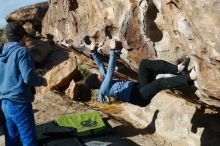 Bouldering in Hueco Tanks on 03/15/2019 with Blue Lizard Climbing and Yoga

Filename: SRM_20190315_0914340.jpg
Aperture: f/2.8
Shutter Speed: 1/3200
Body: Canon EOS-1D Mark II
Lens: Canon EF 50mm f/1.8 II
