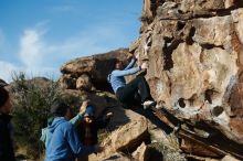Bouldering in Hueco Tanks on 03/15/2019 with Blue Lizard Climbing and Yoga

Filename: SRM_20190315_0915340.jpg
Aperture: f/2.8
Shutter Speed: 1/3200
Body: Canon EOS-1D Mark II
Lens: Canon EF 50mm f/1.8 II