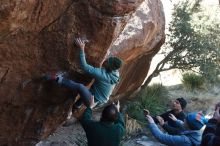 Bouldering in Hueco Tanks on 03/15/2019 with Blue Lizard Climbing and Yoga

Filename: SRM_20190315_1006160.jpg
Aperture: f/4.0
Shutter Speed: 1/400
Body: Canon EOS-1D Mark II
Lens: Canon EF 50mm f/1.8 II