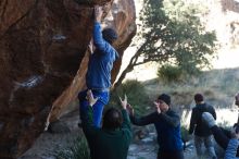 Bouldering in Hueco Tanks on 03/15/2019 with Blue Lizard Climbing and Yoga

Filename: SRM_20190315_1008170.jpg
Aperture: f/4.0
Shutter Speed: 1/500
Body: Canon EOS-1D Mark II
Lens: Canon EF 50mm f/1.8 II