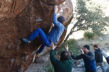 Bouldering in Hueco Tanks on 03/15/2019 with Blue Lizard Climbing and Yoga

Filename: SRM_20190315_1008180.jpg
Aperture: f/4.0
Shutter Speed: 1/320
Body: Canon EOS-1D Mark II
Lens: Canon EF 50mm f/1.8 II