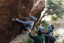 Bouldering in Hueco Tanks on 03/15/2019 with Blue Lizard Climbing and Yoga

Filename: SRM_20190315_1039310.jpg
Aperture: f/4.0
Shutter Speed: 1/640
Body: Canon EOS-1D Mark II
Lens: Canon EF 50mm f/1.8 II
