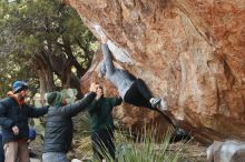 Bouldering in Hueco Tanks on 03/15/2019 with Blue Lizard Climbing and Yoga

Filename: SRM_20190315_1048470.jpg
Aperture: f/4.0
Shutter Speed: 1/640
Body: Canon EOS-1D Mark II
Lens: Canon EF 50mm f/1.8 II