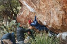 Bouldering in Hueco Tanks on 03/15/2019 with Blue Lizard Climbing and Yoga

Filename: SRM_20190315_1054400.jpg
Aperture: f/4.0
Shutter Speed: 1/640
Body: Canon EOS-1D Mark II
Lens: Canon EF 50mm f/1.8 II