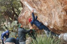 Bouldering in Hueco Tanks on 03/15/2019 with Blue Lizard Climbing and Yoga

Filename: SRM_20190315_1054410.jpg
Aperture: f/4.0
Shutter Speed: 1/500
Body: Canon EOS-1D Mark II
Lens: Canon EF 50mm f/1.8 II