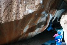 Bouldering in Hueco Tanks on 03/15/2019 with Blue Lizard Climbing and Yoga

Filename: SRM_20190315_1224080.jpg
Aperture: f/5.6
Shutter Speed: 1/250
Body: Canon EOS-1D Mark II
Lens: Canon EF 16-35mm f/2.8 L