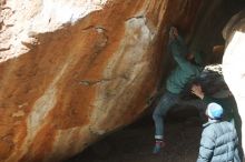 Bouldering in Hueco Tanks on 03/15/2019 with Blue Lizard Climbing and Yoga

Filename: SRM_20190315_1226070.jpg
Aperture: f/4.0
Shutter Speed: 1/400
Body: Canon EOS-1D Mark II
Lens: Canon EF 50mm f/1.8 II