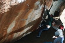 Bouldering in Hueco Tanks on 03/15/2019 with Blue Lizard Climbing and Yoga

Filename: SRM_20190315_1241390.jpg
Aperture: f/5.6
Shutter Speed: 1/250
Body: Canon EOS-1D Mark II
Lens: Canon EF 50mm f/1.8 II