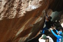 Bouldering in Hueco Tanks on 03/15/2019 with Blue Lizard Climbing and Yoga

Filename: SRM_20190315_1251021.jpg
Aperture: f/5.6
Shutter Speed: 1/250
Body: Canon EOS-1D Mark II
Lens: Canon EF 50mm f/1.8 II