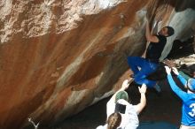 Bouldering in Hueco Tanks on 03/15/2019 with Blue Lizard Climbing and Yoga

Filename: SRM_20190315_1251120.jpg
Aperture: f/5.6
Shutter Speed: 1/250
Body: Canon EOS-1D Mark II
Lens: Canon EF 50mm f/1.8 II