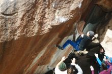 Bouldering in Hueco Tanks on 03/15/2019 with Blue Lizard Climbing and Yoga

Filename: SRM_20190315_1251220.jpg
Aperture: f/5.6
Shutter Speed: 1/250
Body: Canon EOS-1D Mark II
Lens: Canon EF 50mm f/1.8 II