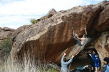 Bouldering in Hueco Tanks on 03/15/2019 with Blue Lizard Climbing and Yoga

Filename: SRM_20190315_1306200.jpg
Aperture: f/5.6
Shutter Speed: 1/250
Body: Canon EOS-1D Mark II
Lens: Canon EF 16-35mm f/2.8 L