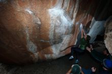 Bouldering in Hueco Tanks on 03/15/2019 with Blue Lizard Climbing and Yoga

Filename: SRM_20190315_1316120.jpg
Aperture: f/8.0
Shutter Speed: 1/250
Body: Canon EOS-1D Mark II
Lens: Canon EF 16-35mm f/2.8 L