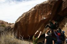 Bouldering in Hueco Tanks on 03/15/2019 with Blue Lizard Climbing and Yoga

Filename: SRM_20190315_1323320.jpg
Aperture: f/8.0
Shutter Speed: 1/250
Body: Canon EOS-1D Mark II
Lens: Canon EF 16-35mm f/2.8 L