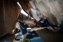 Bouldering in Hueco Tanks on 03/15/2019 with Blue Lizard Climbing and Yoga

Filename: SRM_20190315_1325170.jpg
Aperture: f/8.0
Shutter Speed: 1/250
Body: Canon EOS-1D Mark II
Lens: Canon EF 16-35mm f/2.8 L
