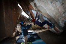 Bouldering in Hueco Tanks on 03/15/2019 with Blue Lizard Climbing and Yoga

Filename: SRM_20190315_1325250.jpg
Aperture: f/8.0
Shutter Speed: 1/250
Body: Canon EOS-1D Mark II
Lens: Canon EF 16-35mm f/2.8 L