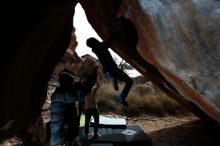 Bouldering in Hueco Tanks on 03/15/2019 with Blue Lizard Climbing and Yoga

Filename: SRM_20190315_1330250.jpg
Aperture: f/8.0
Shutter Speed: 1/250
Body: Canon EOS-1D Mark II
Lens: Canon EF 16-35mm f/2.8 L