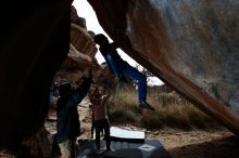 Bouldering in Hueco Tanks on 03/15/2019 with Blue Lizard Climbing and Yoga

Filename: SRM_20190315_1330260.jpg
Aperture: f/8.0
Shutter Speed: 1/250
Body: Canon EOS-1D Mark II
Lens: Canon EF 16-35mm f/2.8 L