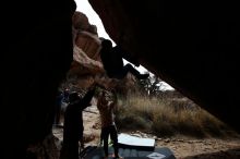 Bouldering in Hueco Tanks on 03/15/2019 with Blue Lizard Climbing and Yoga

Filename: SRM_20190315_1330270.jpg
Aperture: f/8.0
Shutter Speed: 1/250
Body: Canon EOS-1D Mark II
Lens: Canon EF 16-35mm f/2.8 L