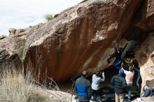 Bouldering in Hueco Tanks on 03/15/2019 with Blue Lizard Climbing and Yoga

Filename: SRM_20190315_1342160.jpg
Aperture: f/8.0
Shutter Speed: 1/250
Body: Canon EOS-1D Mark II
Lens: Canon EF 16-35mm f/2.8 L