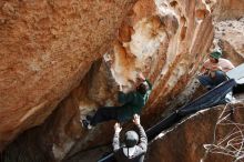 Bouldering in Hueco Tanks on 03/15/2019 with Blue Lizard Climbing and Yoga

Filename: SRM_20190315_1347360.jpg
Aperture: f/5.6
Shutter Speed: 1/500
Body: Canon EOS-1D Mark II
Lens: Canon EF 16-35mm f/2.8 L