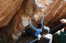 Bouldering in Hueco Tanks on 03/15/2019 with Blue Lizard Climbing and Yoga

Filename: SRM_20190315_1349000.jpg
Aperture: f/5.6
Shutter Speed: 1/320
Body: Canon EOS-1D Mark II
Lens: Canon EF 16-35mm f/2.8 L