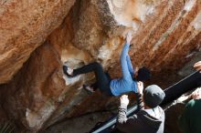 Bouldering in Hueco Tanks on 03/15/2019 with Blue Lizard Climbing and Yoga

Filename: SRM_20190315_1349070.jpg
Aperture: f/5.6
Shutter Speed: 1/320
Body: Canon EOS-1D Mark II
Lens: Canon EF 16-35mm f/2.8 L