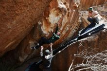 Bouldering in Hueco Tanks on 03/15/2019 with Blue Lizard Climbing and Yoga

Filename: SRM_20190315_1401510.jpg
Aperture: f/5.6
Shutter Speed: 1/800
Body: Canon EOS-1D Mark II
Lens: Canon EF 16-35mm f/2.8 L