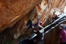 Bouldering in Hueco Tanks on 03/15/2019 with Blue Lizard Climbing and Yoga

Filename: SRM_20190315_1403450.jpg
Aperture: f/5.6
Shutter Speed: 1/500
Body: Canon EOS-1D Mark II
Lens: Canon EF 16-35mm f/2.8 L