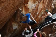 Bouldering in Hueco Tanks on 03/15/2019 with Blue Lizard Climbing and Yoga

Filename: SRM_20190315_1406000.jpg
Aperture: f/5.6
Shutter Speed: 1/800
Body: Canon EOS-1D Mark II
Lens: Canon EF 16-35mm f/2.8 L