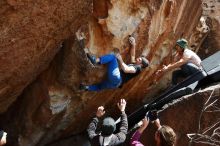 Bouldering in Hueco Tanks on 03/15/2019 with Blue Lizard Climbing and Yoga

Filename: SRM_20190315_1406010.jpg
Aperture: f/5.6
Shutter Speed: 1/800
Body: Canon EOS-1D Mark II
Lens: Canon EF 16-35mm f/2.8 L