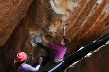 Bouldering in Hueco Tanks on 03/15/2019 with Blue Lizard Climbing and Yoga

Filename: SRM_20190315_1408360.jpg
Aperture: f/5.6
Shutter Speed: 1/320
Body: Canon EOS-1D Mark II
Lens: Canon EF 16-35mm f/2.8 L