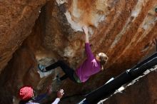 Bouldering in Hueco Tanks on 03/15/2019 with Blue Lizard Climbing and Yoga

Filename: SRM_20190315_1408380.jpg
Aperture: f/5.6
Shutter Speed: 1/320
Body: Canon EOS-1D Mark II
Lens: Canon EF 16-35mm f/2.8 L