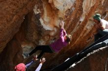 Bouldering in Hueco Tanks on 03/15/2019 with Blue Lizard Climbing and Yoga

Filename: SRM_20190315_1408440.jpg
Aperture: f/5.6
Shutter Speed: 1/400
Body: Canon EOS-1D Mark II
Lens: Canon EF 16-35mm f/2.8 L