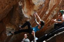 Bouldering in Hueco Tanks on 03/15/2019 with Blue Lizard Climbing and Yoga

Filename: SRM_20190315_1410140.jpg
Aperture: f/5.6
Shutter Speed: 1/400
Body: Canon EOS-1D Mark II
Lens: Canon EF 16-35mm f/2.8 L