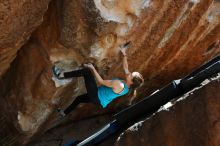 Bouldering in Hueco Tanks on 03/15/2019 with Blue Lizard Climbing and Yoga

Filename: SRM_20190315_1413410.jpg
Aperture: f/5.6
Shutter Speed: 1/320
Body: Canon EOS-1D Mark II
Lens: Canon EF 16-35mm f/2.8 L