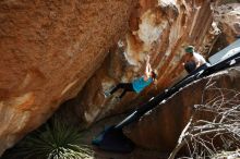 Bouldering in Hueco Tanks on 03/15/2019 with Blue Lizard Climbing and Yoga

Filename: SRM_20190315_1413490.jpg
Aperture: f/5.6
Shutter Speed: 1/320
Body: Canon EOS-1D Mark II
Lens: Canon EF 16-35mm f/2.8 L