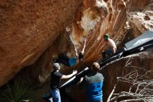 Bouldering in Hueco Tanks on 03/15/2019 with Blue Lizard Climbing and Yoga

Filename: SRM_20190315_1419220.jpg
Aperture: f/5.6
Shutter Speed: 1/500
Body: Canon EOS-1D Mark II
Lens: Canon EF 16-35mm f/2.8 L