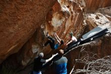 Bouldering in Hueco Tanks on 03/15/2019 with Blue Lizard Climbing and Yoga

Filename: SRM_20190315_1419290.jpg
Aperture: f/5.6
Shutter Speed: 1/500
Body: Canon EOS-1D Mark II
Lens: Canon EF 16-35mm f/2.8 L