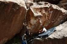 Bouldering in Hueco Tanks on 03/15/2019 with Blue Lizard Climbing and Yoga

Filename: SRM_20190315_1423580.jpg
Aperture: f/5.6
Shutter Speed: 1/800
Body: Canon EOS-1D Mark II
Lens: Canon EF 16-35mm f/2.8 L