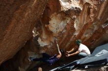 Bouldering in Hueco Tanks on 03/15/2019 with Blue Lizard Climbing and Yoga

Filename: SRM_20190315_1424300.jpg
Aperture: f/5.6
Shutter Speed: 1/800
Body: Canon EOS-1D Mark II
Lens: Canon EF 16-35mm f/2.8 L