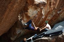 Bouldering in Hueco Tanks on 03/15/2019 with Blue Lizard Climbing and Yoga

Filename: SRM_20190315_1426130.jpg
Aperture: f/5.6
Shutter Speed: 1/640
Body: Canon EOS-1D Mark II
Lens: Canon EF 16-35mm f/2.8 L