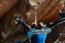 Bouldering in Hueco Tanks on 03/15/2019 with Blue Lizard Climbing and Yoga

Filename: SRM_20190315_1431461.jpg
Aperture: f/5.6
Shutter Speed: 1/500
Body: Canon EOS-1D Mark II
Lens: Canon EF 50mm f/1.8 II